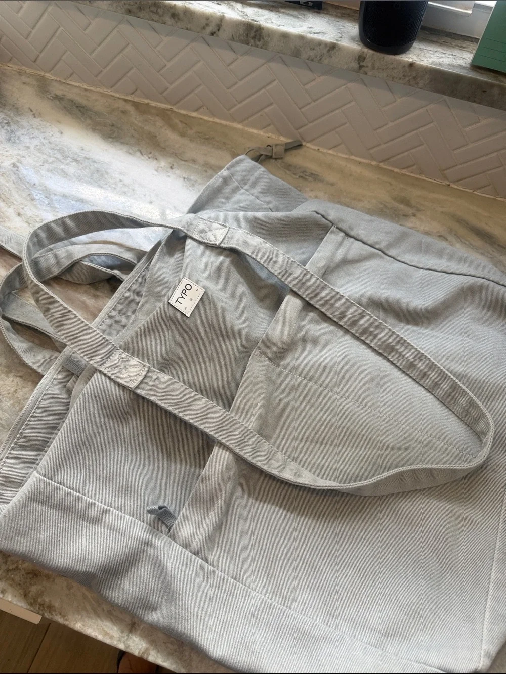 TYPO Gray Canvas Tote Bag